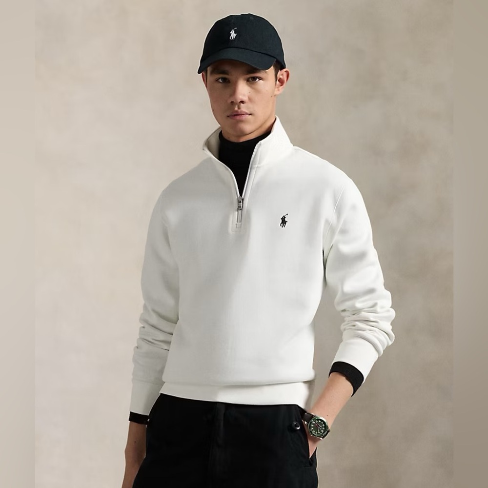 Ralph Lauren Polo Men's White Half Button Sweater